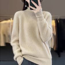 Áo len dệt kim cổ lọ thu đông