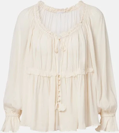 Áo kiểu lụa tay bồng công sở
